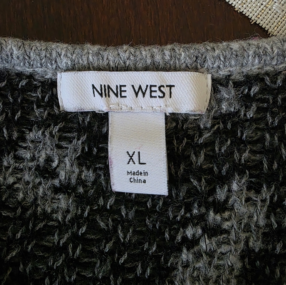 Nine West Black Animal Print Cardigan - Picture 6 of 10